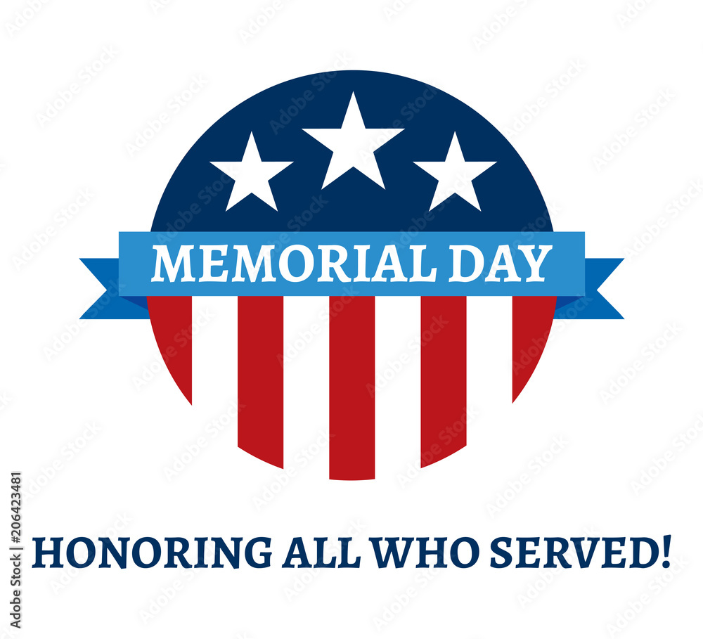Obraz premium Memorial Day Stars and Stripes Banner Emblem