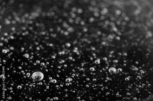 Waterdrops bubbles on a dark background