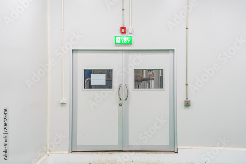 emergency fire exit door white clean new fire extinguisher fire alarm