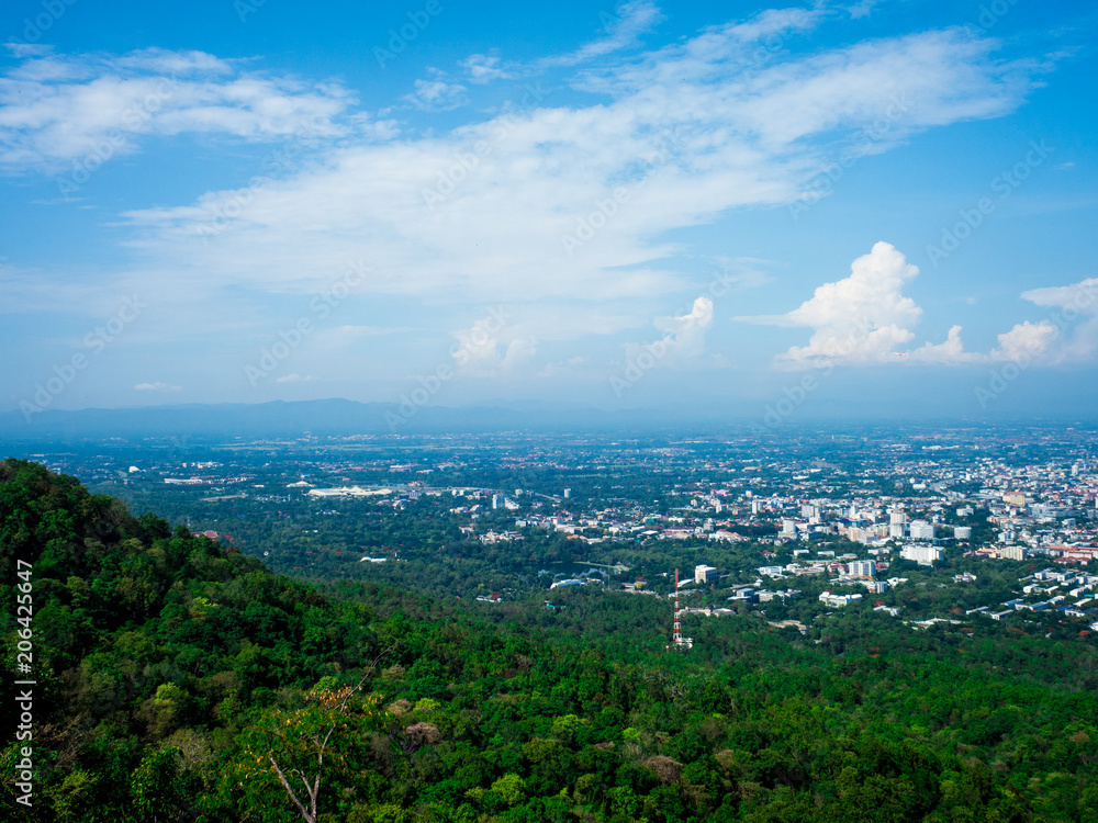 Obraz premium view on Wat Phrathat Doi Suthep Temple in Chiang Mai, Thailand.