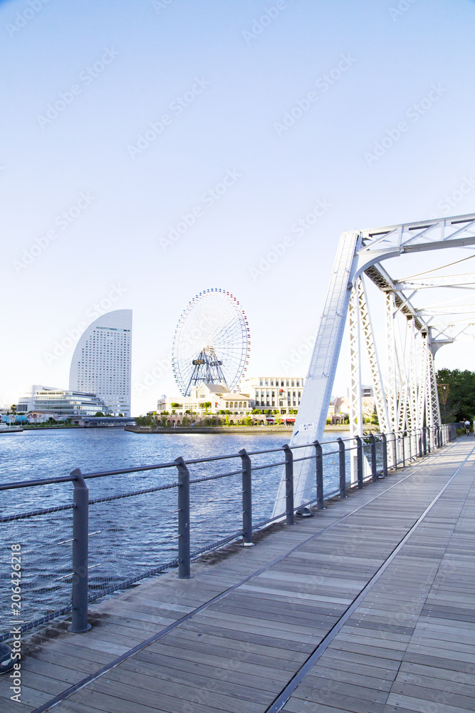 The landscape of Yokohama kishamichi promenard