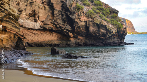 Cliffs and Beaches at Pitt Point, San Cristobal, Galapagos Islands. photo