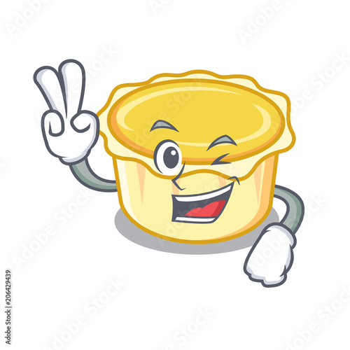 Two finger egg tart character cartoon