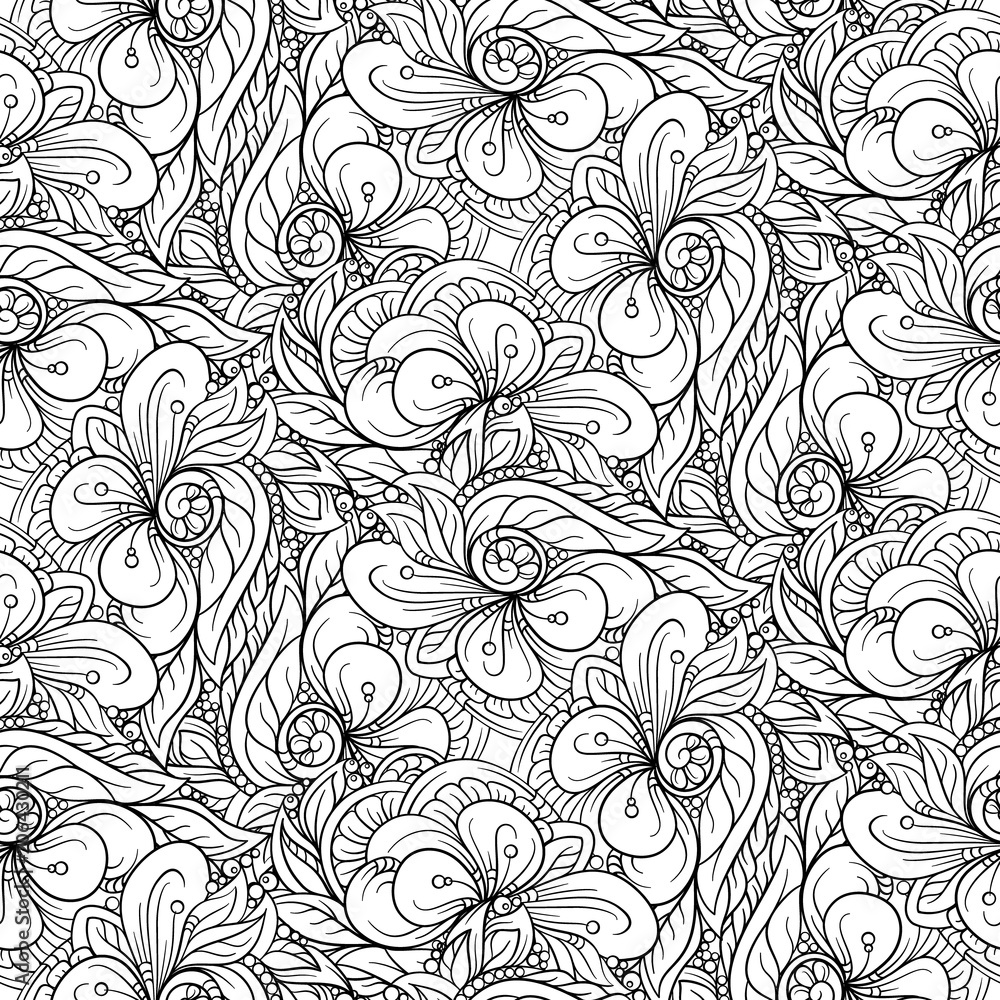 Black and white abstract seamless pattern. Black and white abstract seamless pattern.