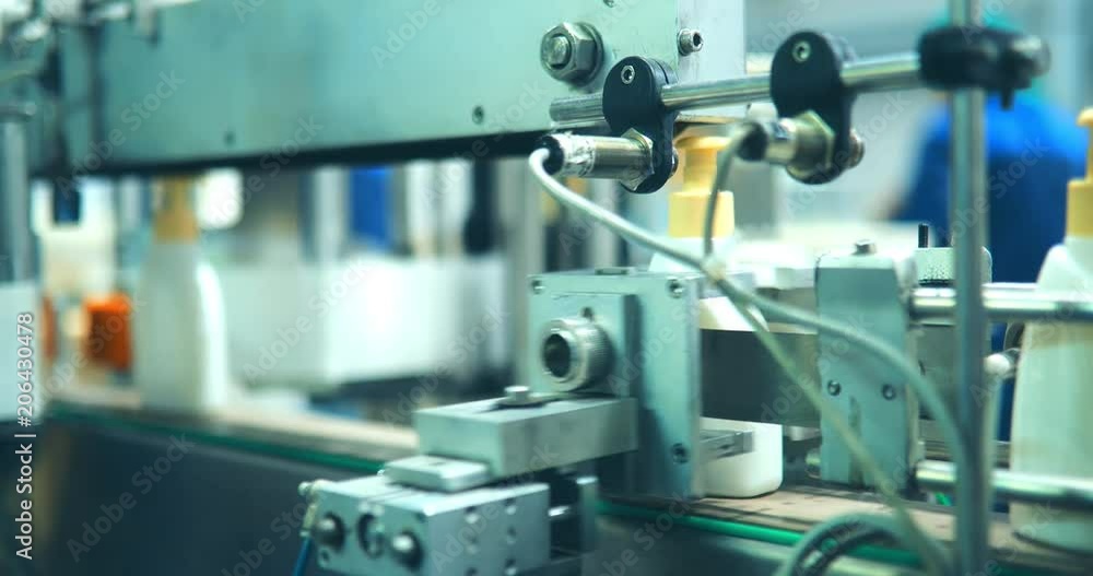 Cosmetic product line at a large factory Cosmetic product line at a large factory