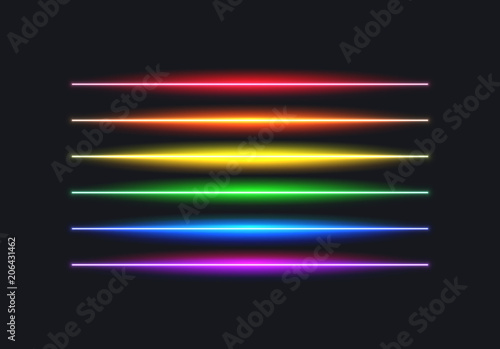 Neon rainbow flag lines for pride month