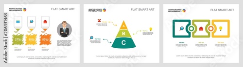 Colorful project or marketing concept infographic charts set. Business design elements for presentation slide templates. Can be used for annual report, advertising, flyer layout and banner design.