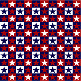 Stars in Red White and Blue Squares Pattern Background