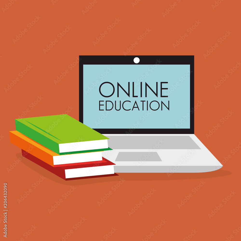 on line education with laptop vector illustration design on line education with laptop vector illustration design