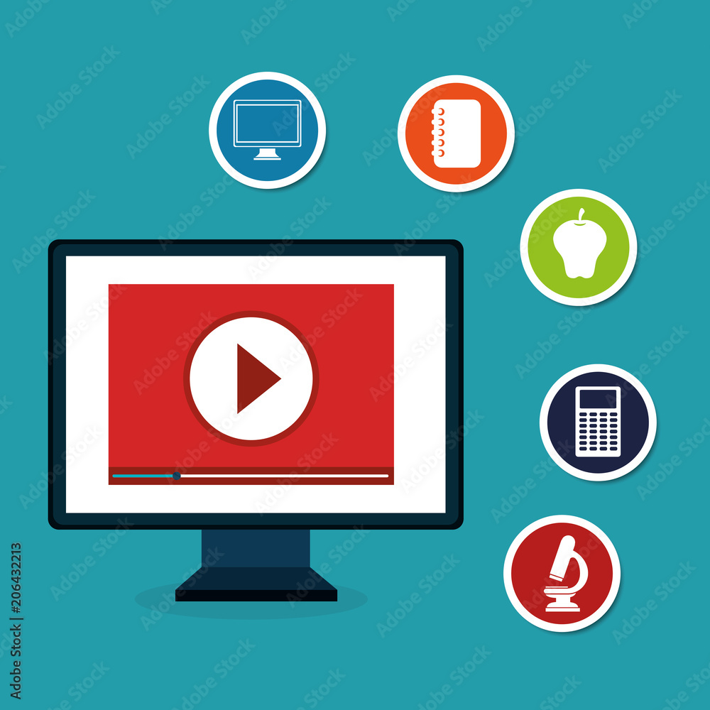 on line education set icons vector illustration design on line education set icons vector illustration design