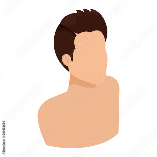 young man shirtless avatar character vector illustration design