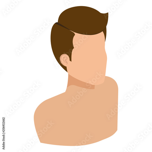 young man shirtless avatar character vector illustration design