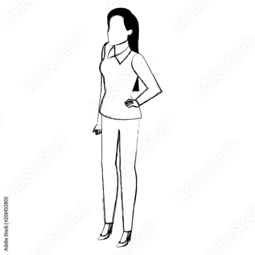 businesswoman avatar character icon vector illustration design