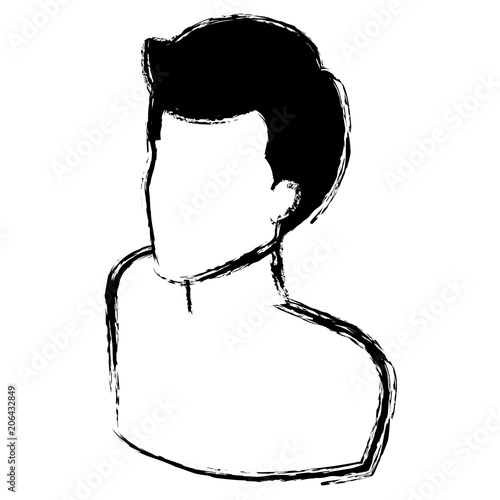 young man shirtless avatar character vector illustration design