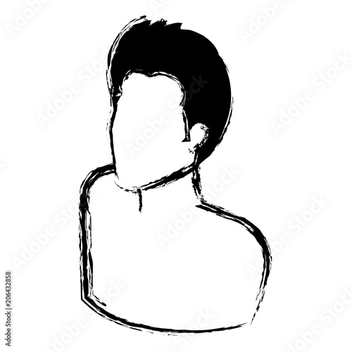 young man shirtless avatar character vector illustration design