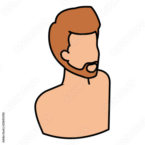 young man shirtless avatar character vector illustration design