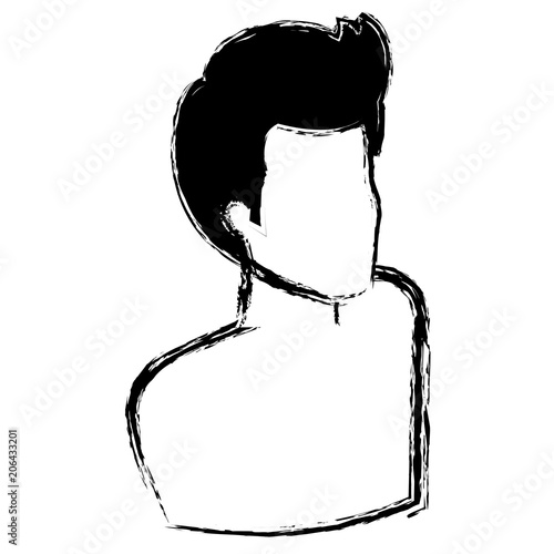 young man shirtless avatar character vector illustration design