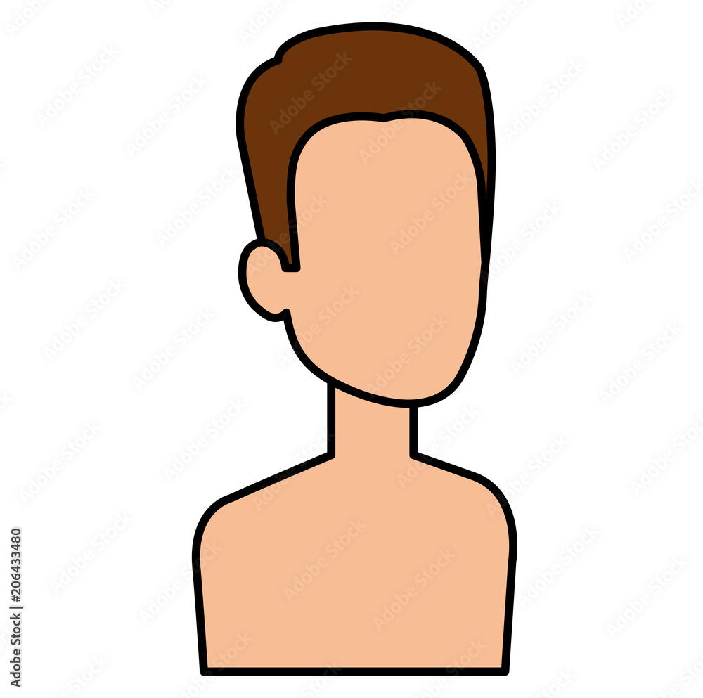 young man shirtless avatar character vector illustration design young man shirtless avatar character vector illustration design