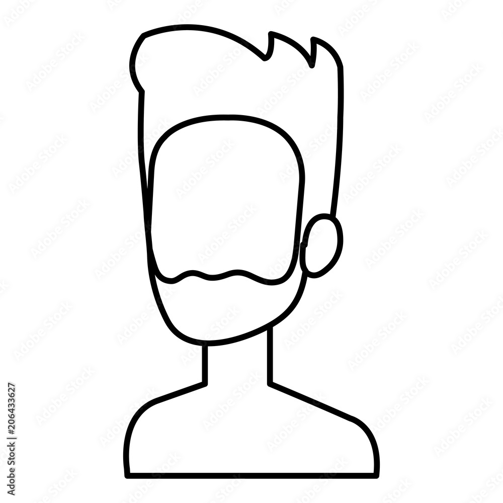 young man shirtless avatar character vector illustration design