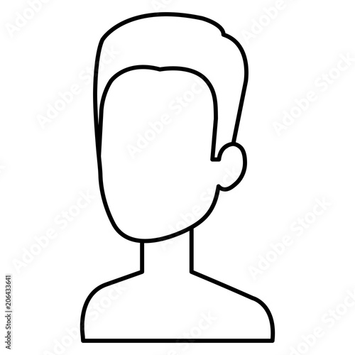 young man shirtless avatar character vector illustration design
