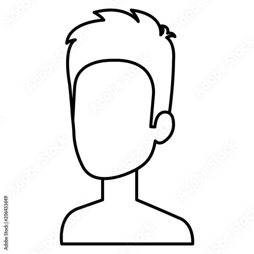 young man shirtless avatar character vector illustration design