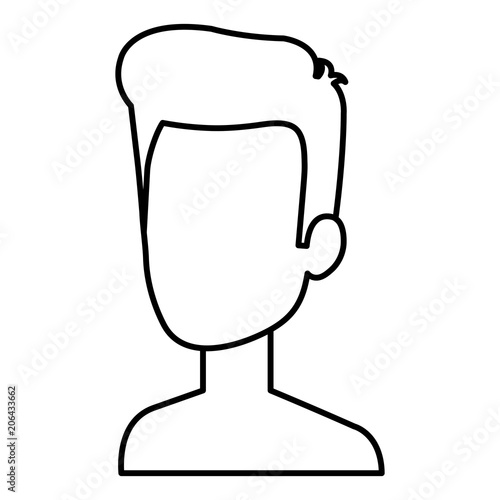 young man shirtless avatar character vector illustration design
