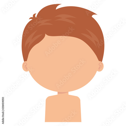 little boy son shirtless character vector illustration design