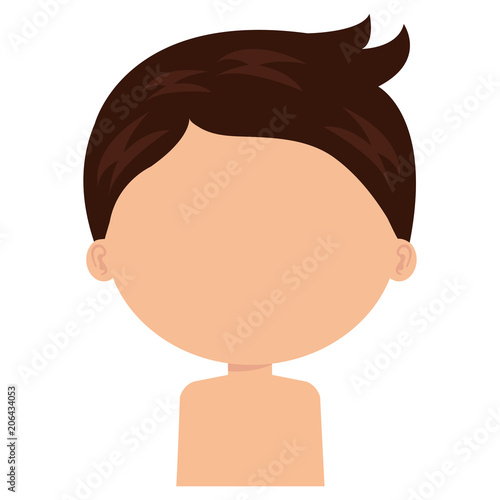 little boy son shirtless character vector illustration design