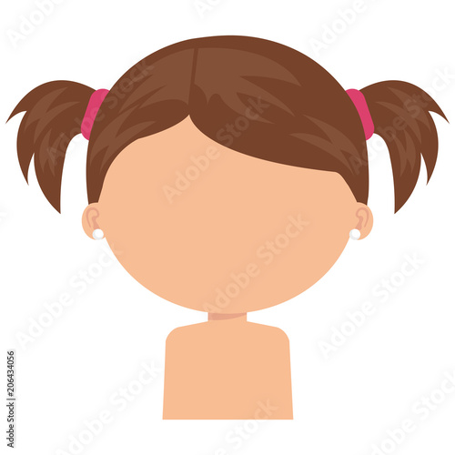 little girl daughter shirtless character vector illustration design