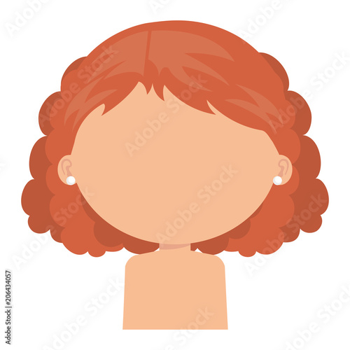 little girl daughter shirtless character vector illustration design