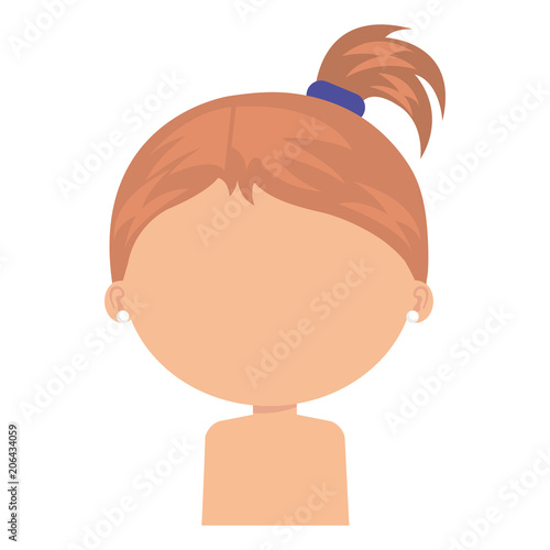 little girl daughter shirtless character vector illustration design