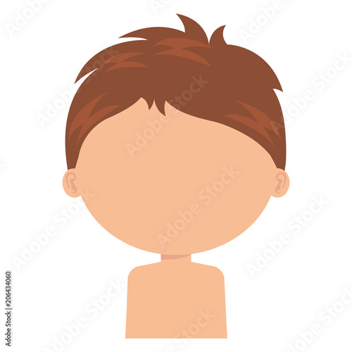 little boy son shirtless character vector illustration design