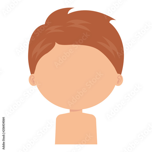 little boy son shirtless character vector illustration design