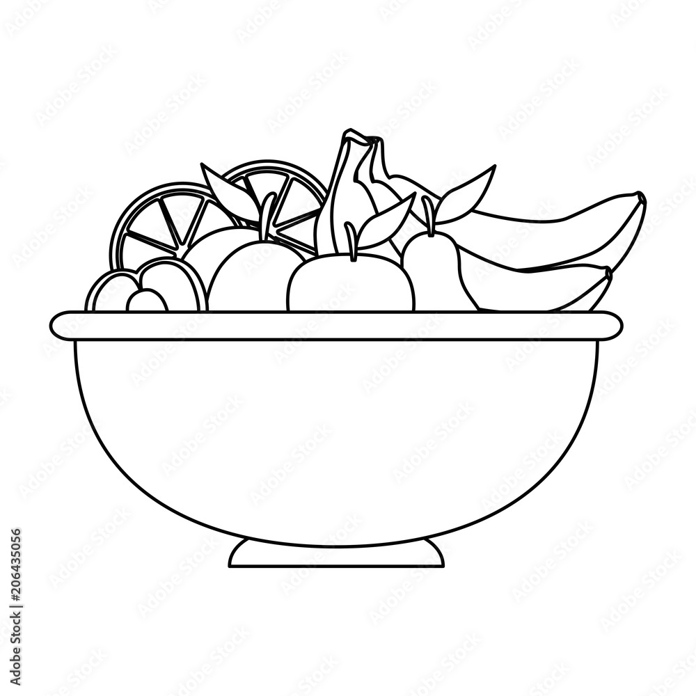 delicious set fruits in bowl healthy food vector illustration design delicious set fruits in bowl healthy food vector illustration design