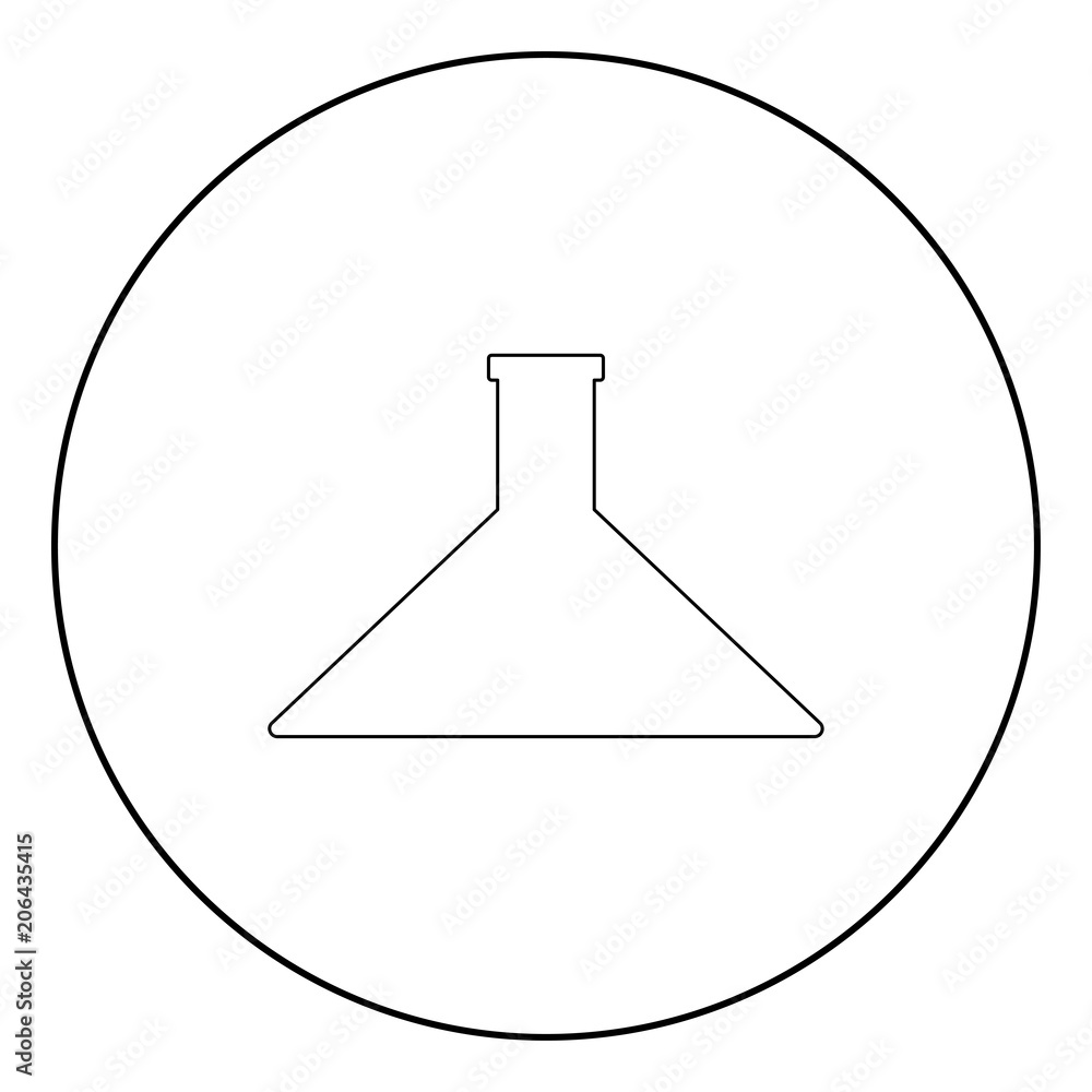 Flask icon black color in circle Flask icon black color in circle