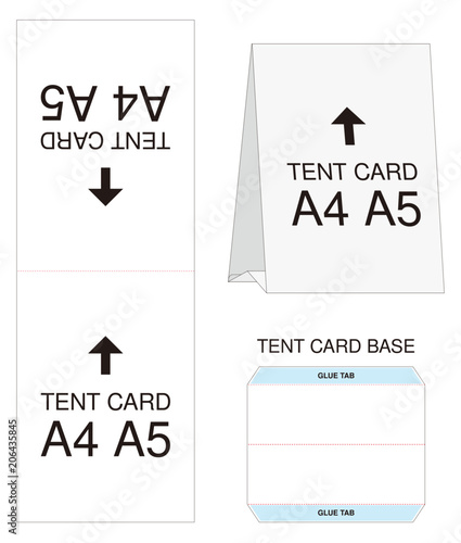tent card A4 A5 size  mock up die-cut