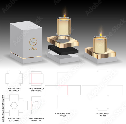 aroma candle package box design 3d mockup