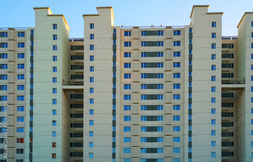 Fototapeta premium facade view of building wall in the city