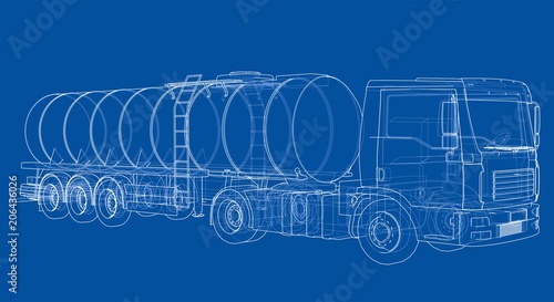 Truck with tank concept. Vector