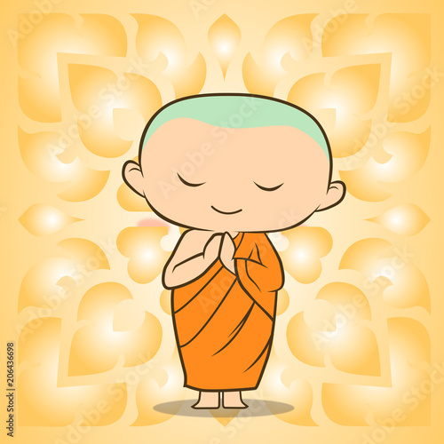 Thailand monk cartoon