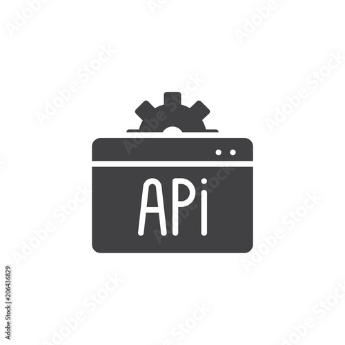 Web API vector icon. filled flat sign for mobile concept and web design. Application programming interface solid icon. Symbol, logo illustration. Vector graphics