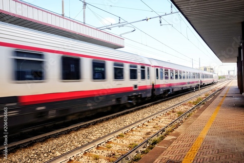 passage of the train in Montesilvano station