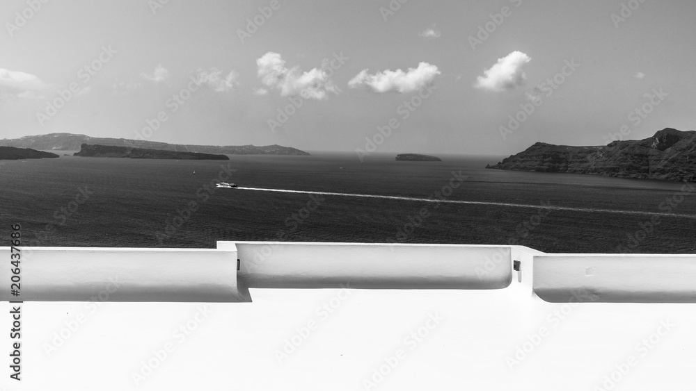 Mediterranean landscape in black and white Mediterranean landscape in black and white
