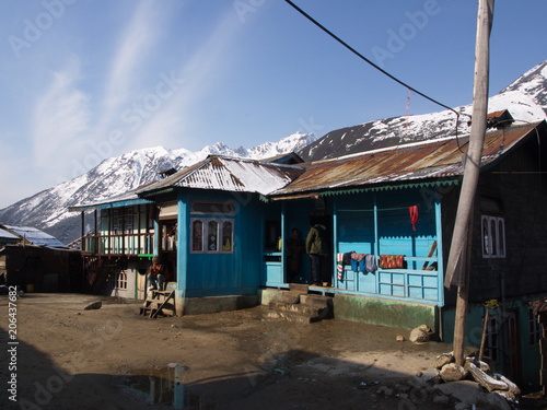 Lachen and Lachung Village ,Sikkim INDIA , 14th APRIL 2013 : a small village on the hill of Himalaya Mountain, Sikkim State, India