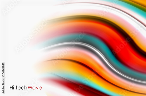 Rainbow color waves  vector blurred abstract background