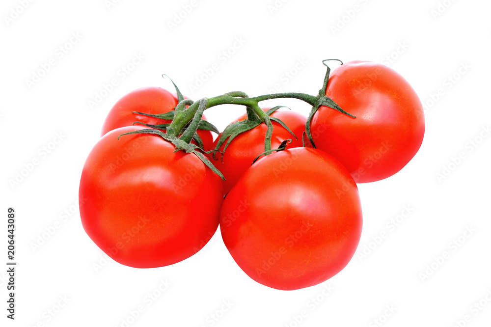 Bunch of ripe red tomato isolated on white background without shadow. Close up. Bunch of ripe red tomato isolated on white background without shadow. Close up.