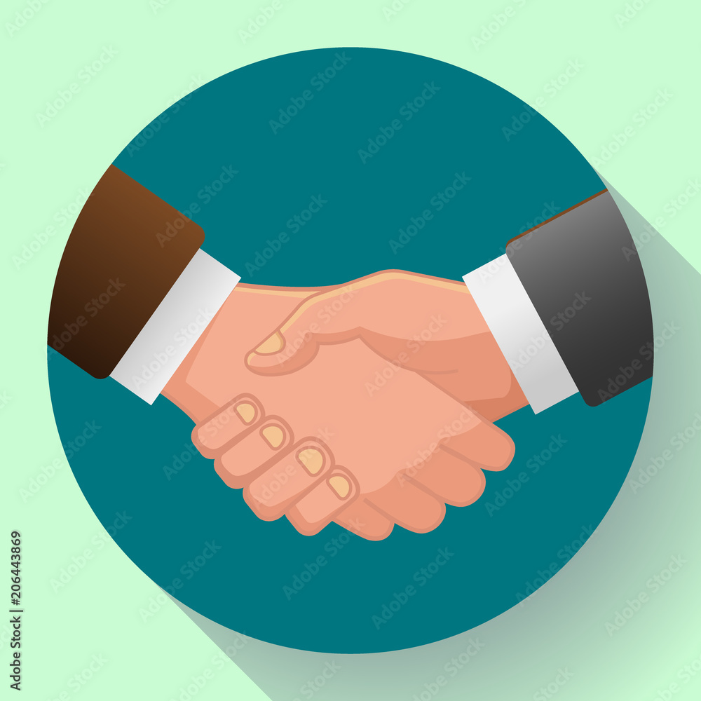 Business handshake icon, contract icon agreement icon for app or website