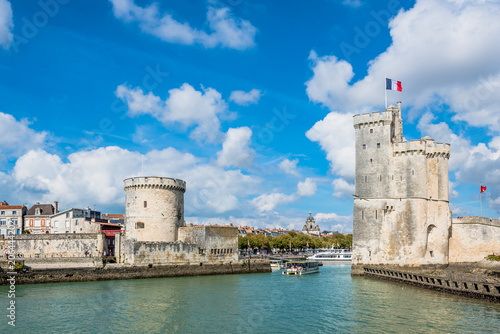 Towers of ancient fortress of La Rochelle France photo
