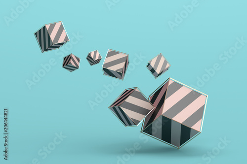 Abstract 3d rendering of geometric shapes. Minimalistic composition. Modern b...