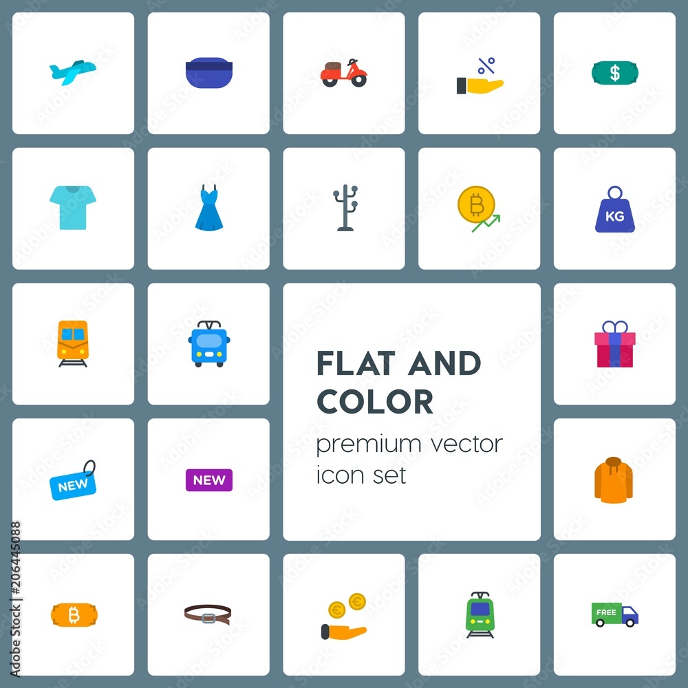 Modern Simple Set of transports, clothes, money, shopping Vector flat Icons. Contains such Icons as  transport, tram,  road,  street,  speed and more on grey background. Fully Editable. Pixel Perfect